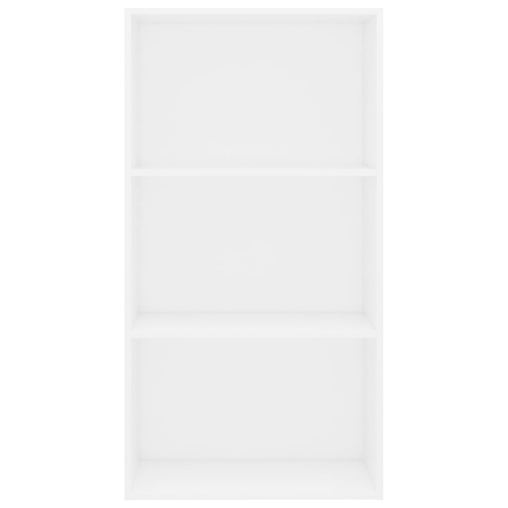 vidaXL 3-етажна библиотека, бяла, 60x30x114 см, ПДЧ