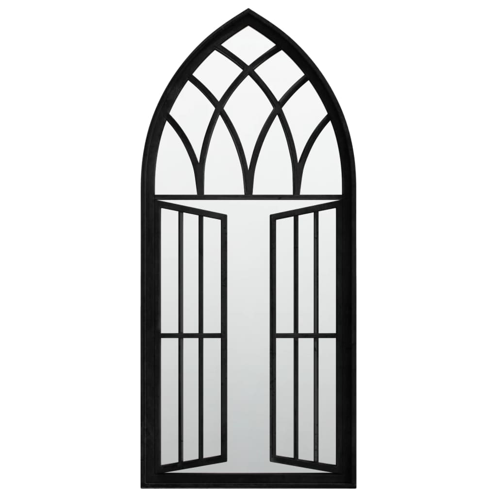 vidaXL Огледало, черно, 100x45 см, желязо, за употреба на закрито
