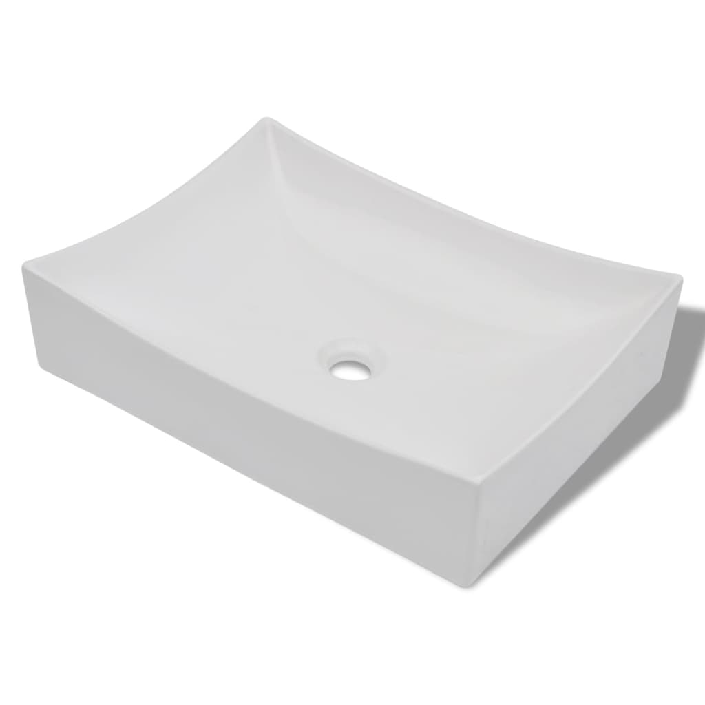 Керамична мивка в силно гланцирано бяло, за баня