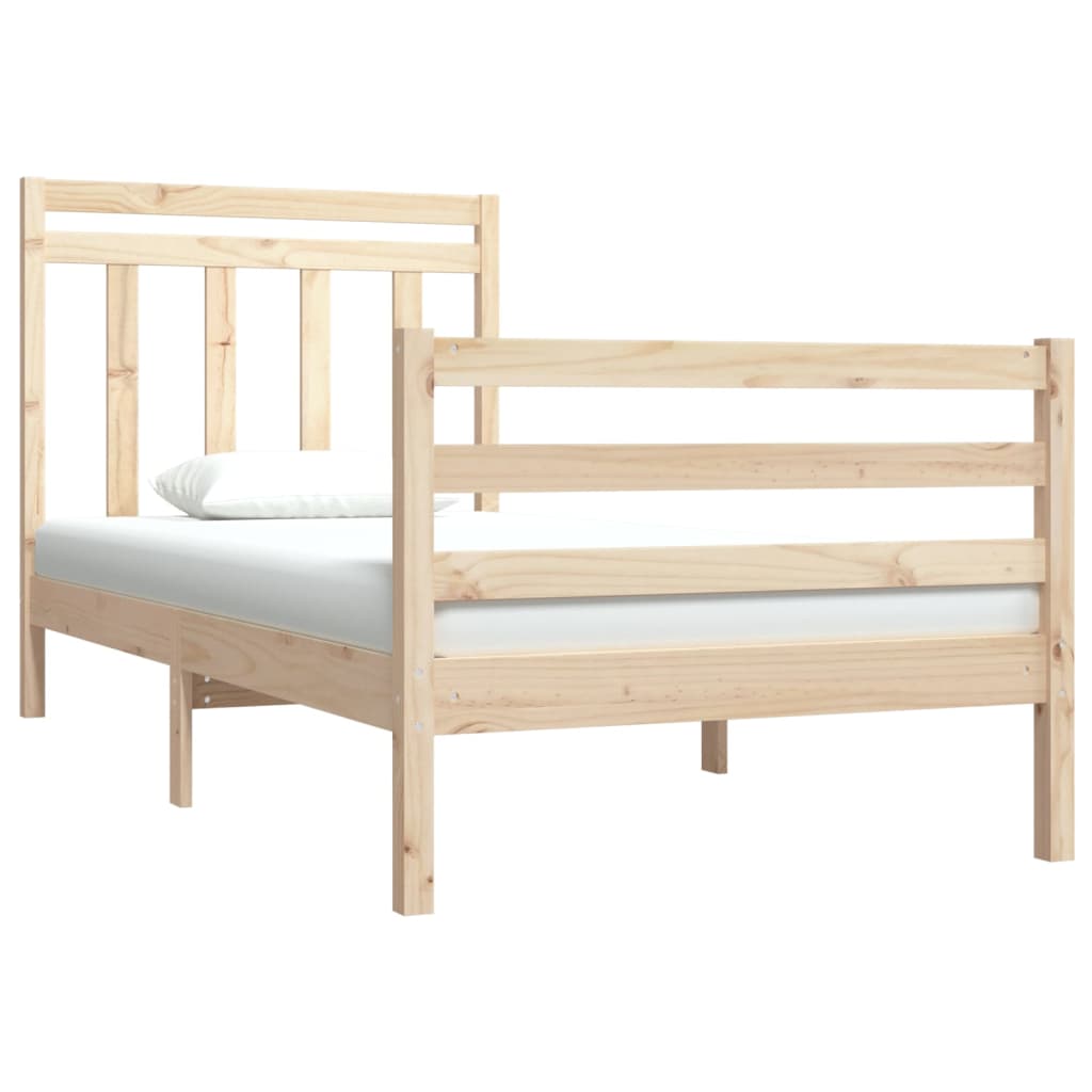 vidaXL Рамка за легло, дърво масив, 90x190 см, Single