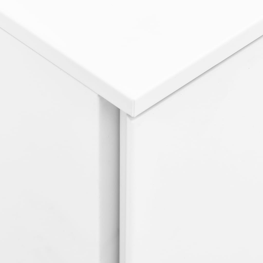 vidaXL Мобилен офис шкаф, бял, 39x45x67см, стомана
