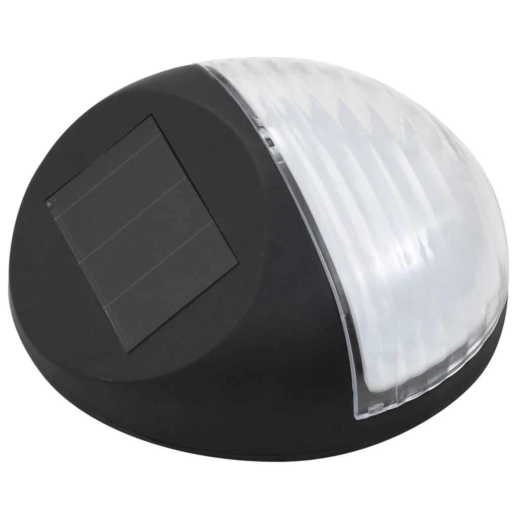 vidaXL Градински соларни стенни лампи, LED, 12 бр, кръгли, черни