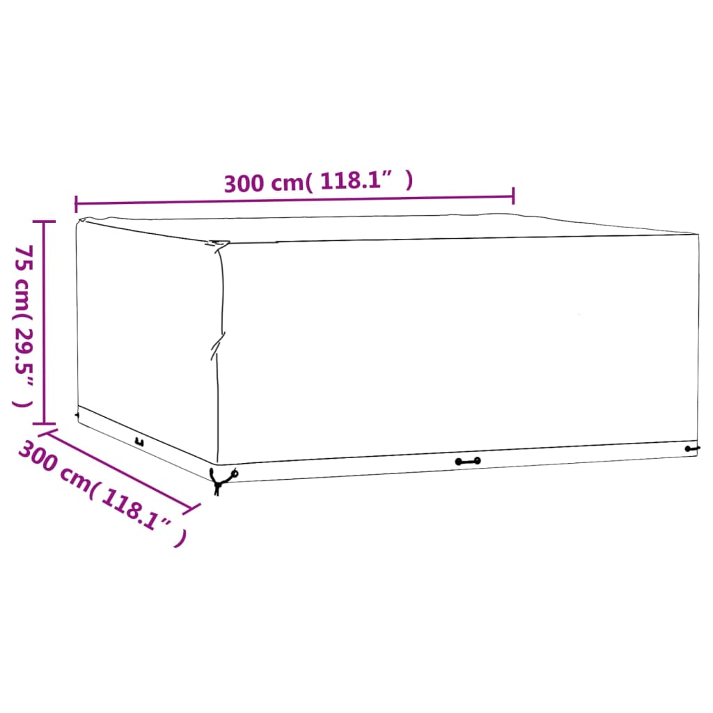 vidaXL Покривала за мебели 2 бр 16 капси 300x300x75 см квадратни