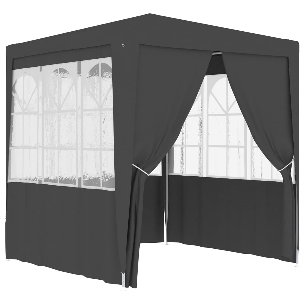 vidaXL Професионална парти шатра със стени 2,5x2,5 м антрацит 90 г/м²