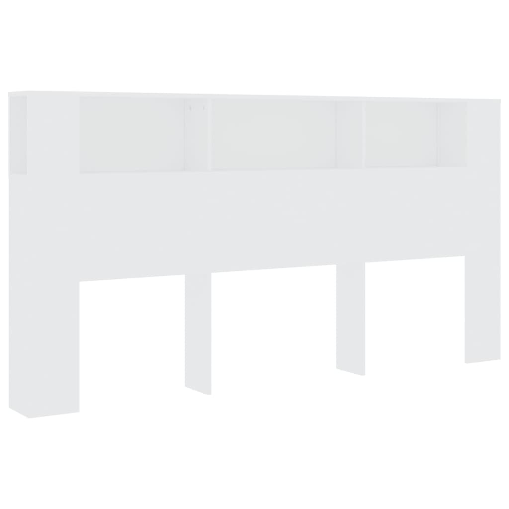 vidaXL Табла за легло тип шкаф, бяла, 200x18,5x104,5 см