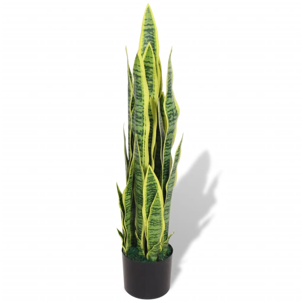 vidaXL Изкуствено растение сансевиера със саксия, 90 см, зелено