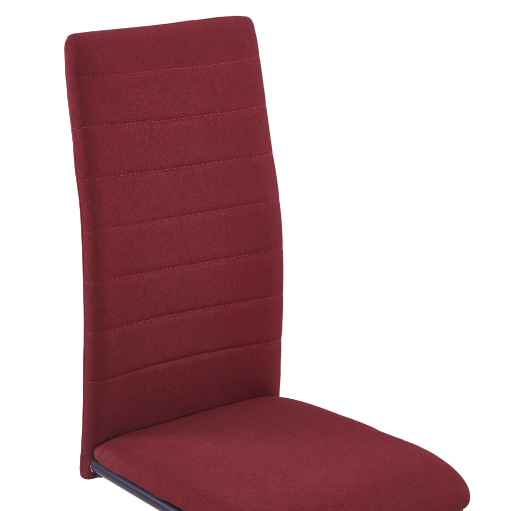 vidaXL Конзолни трапезни столове, 2 бр, виненочервени, текстил