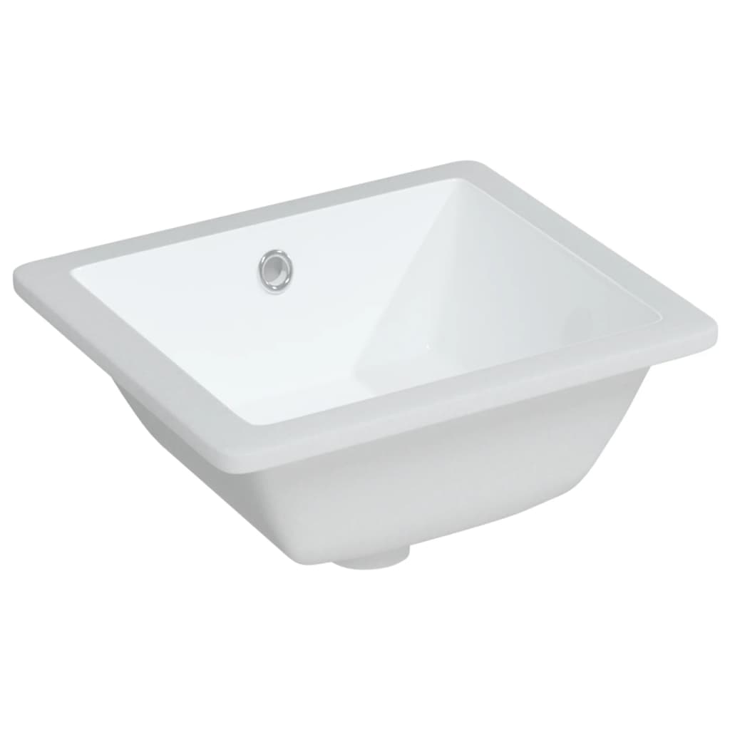 vidaXL Мивка за баня, бяла, 36x31,5x16,5 см, правоъгълна, керамика