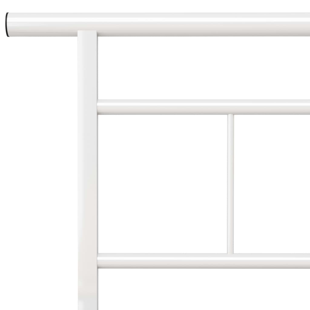vidaXL Рамка за легло, бяла, метал, 180x200 cм