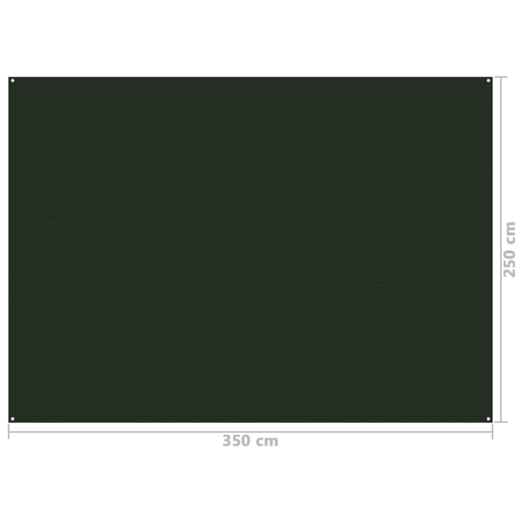 vidaXL Килим за палатка, 250x350 см, тъмнозелен