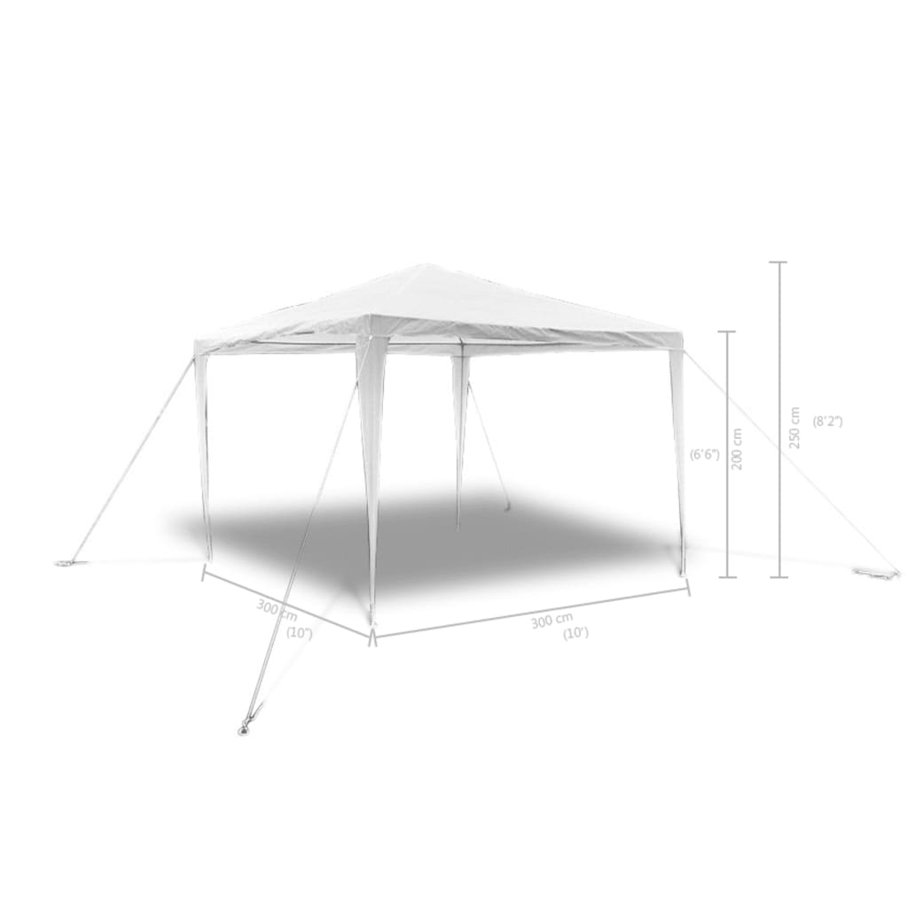 vidaXL Градинска шатра тип павилион, пирамидален покрив, 3х3 м