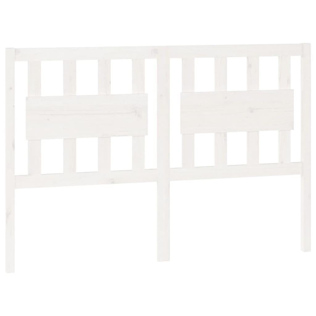 vidaXL Горна табла за легло, бяла, 125,5x4x100 см, бор масив