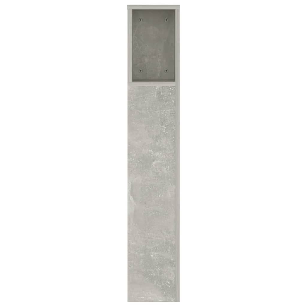 vidaXL Табла за легло тип шкаф, бетонно сива, 140x18,5x104,5 см