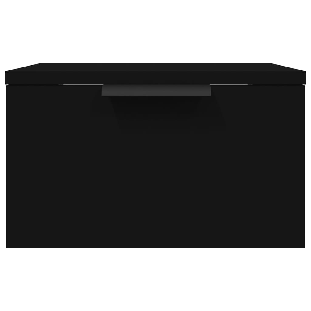 vidaXL Нощни шкафчета за стенен монтаж, 2 бр, черни, 34x30x20 см