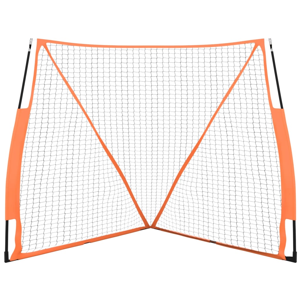 vidaXL Преносима бейзболна мрежа оранжево-черна 183x182x183 см стомана