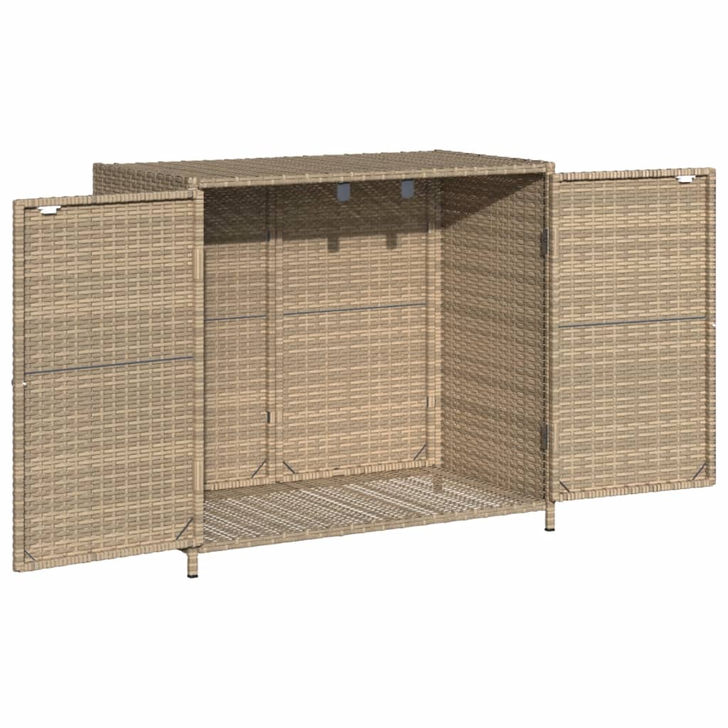vidaXL Градински шкаф за съхранение, бежов, 83x45x76 см, полиратан