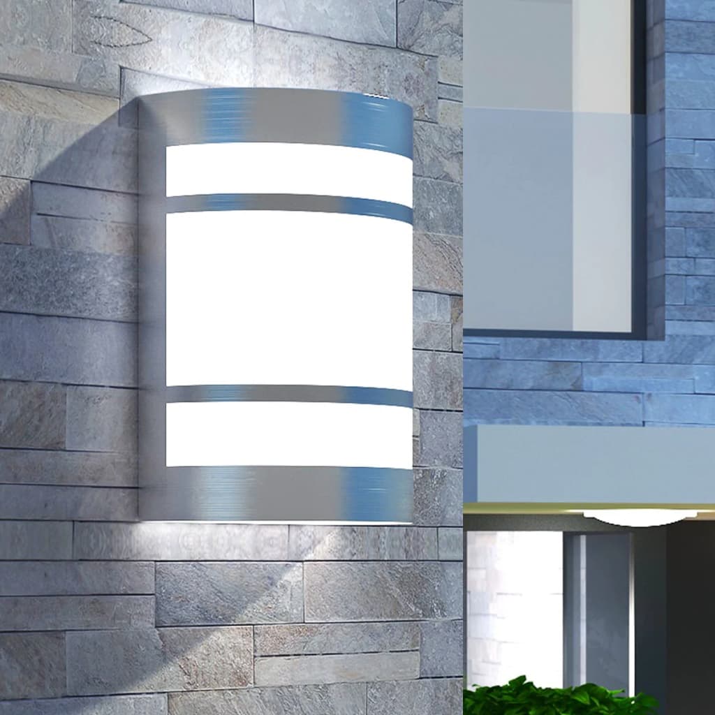 vidaXL Лампа за външна стена, неръждаема стомана