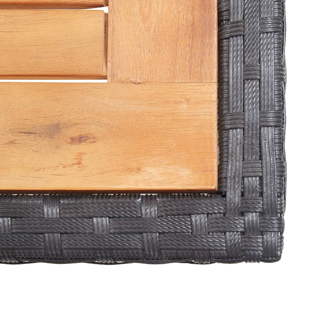 vidaXL Градински комплект с възглавници, 15 части, полиратан, черен