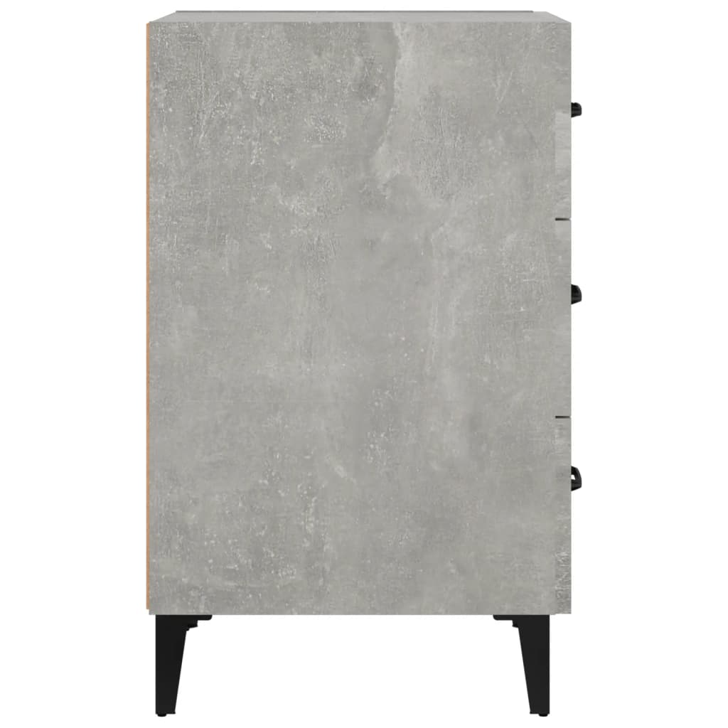 vidaXL Нощно шкафче, бетонно сиво, 40x40x66 см, инженерно дърво