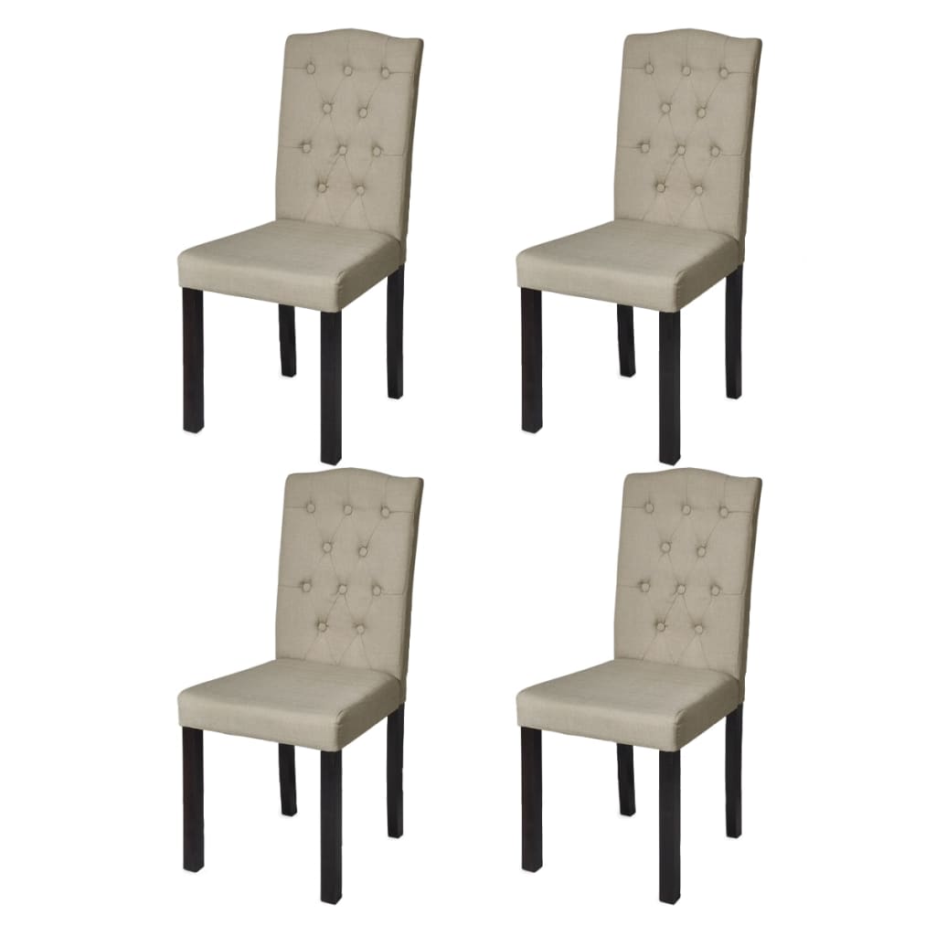 vidaXL Трапезни столове, 4 бр, камел, текстил