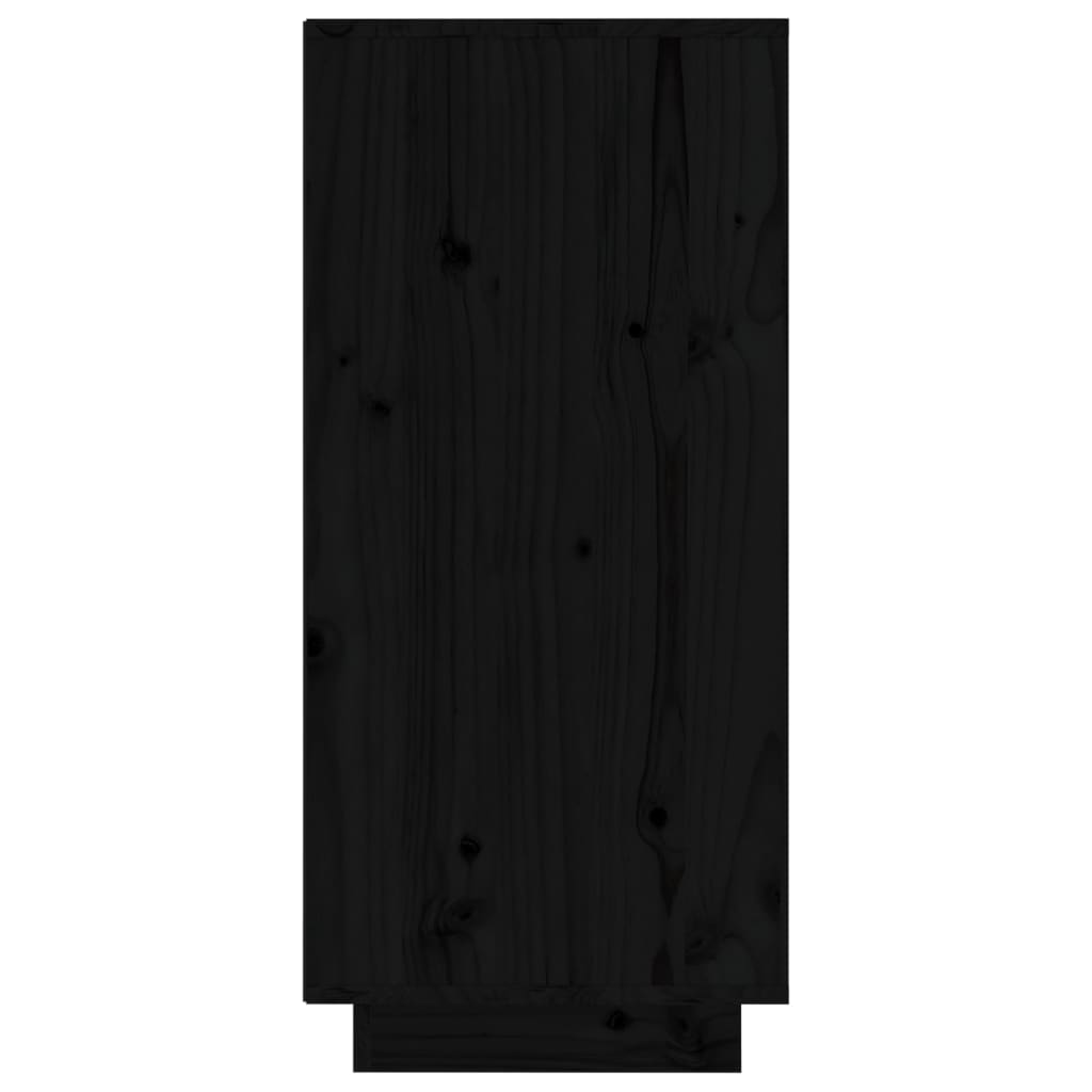 vidaXL Сайдборд, черен, 60x34x75 см, бор масив