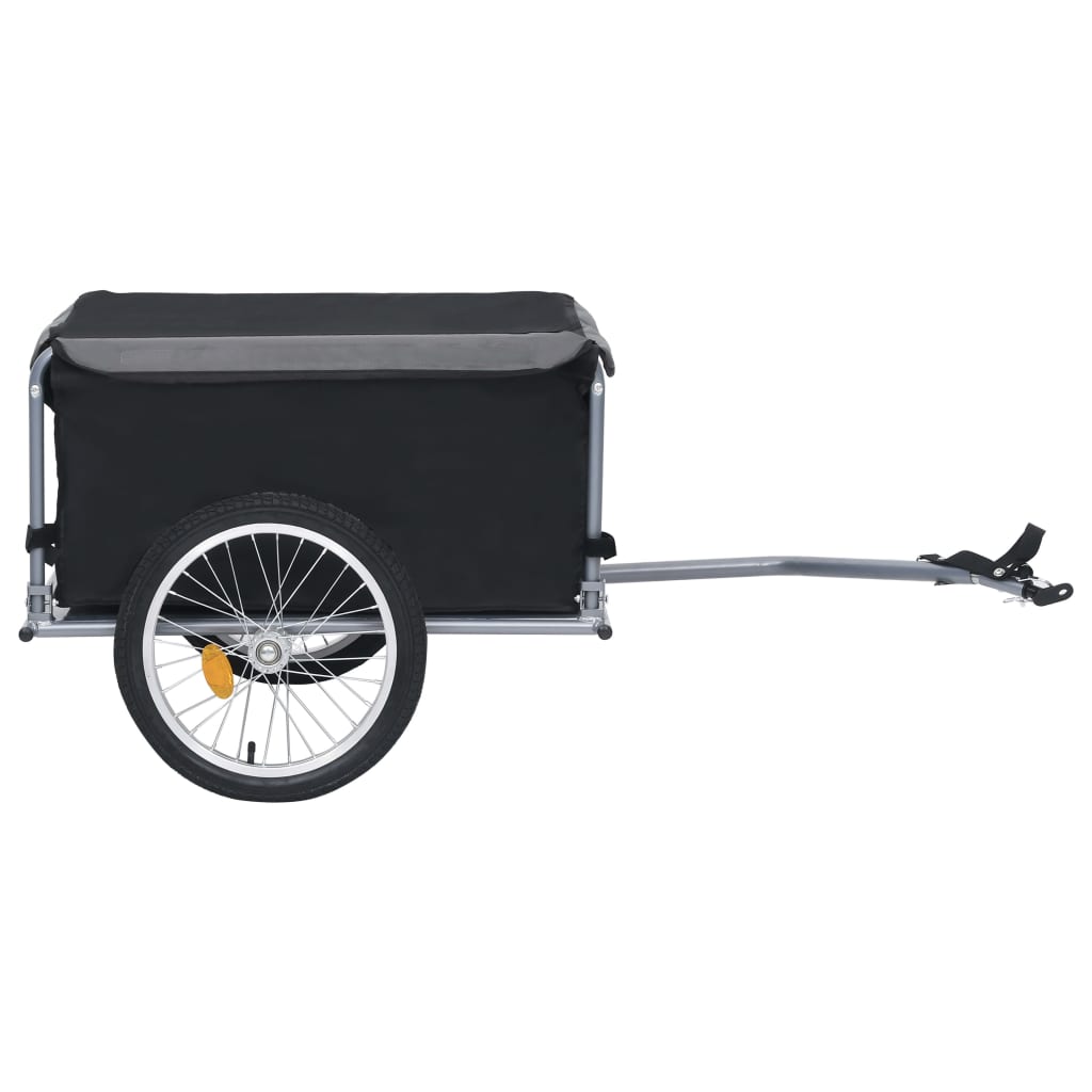 vidaXL Ремарке за колело, черно и сиво, 65 кг