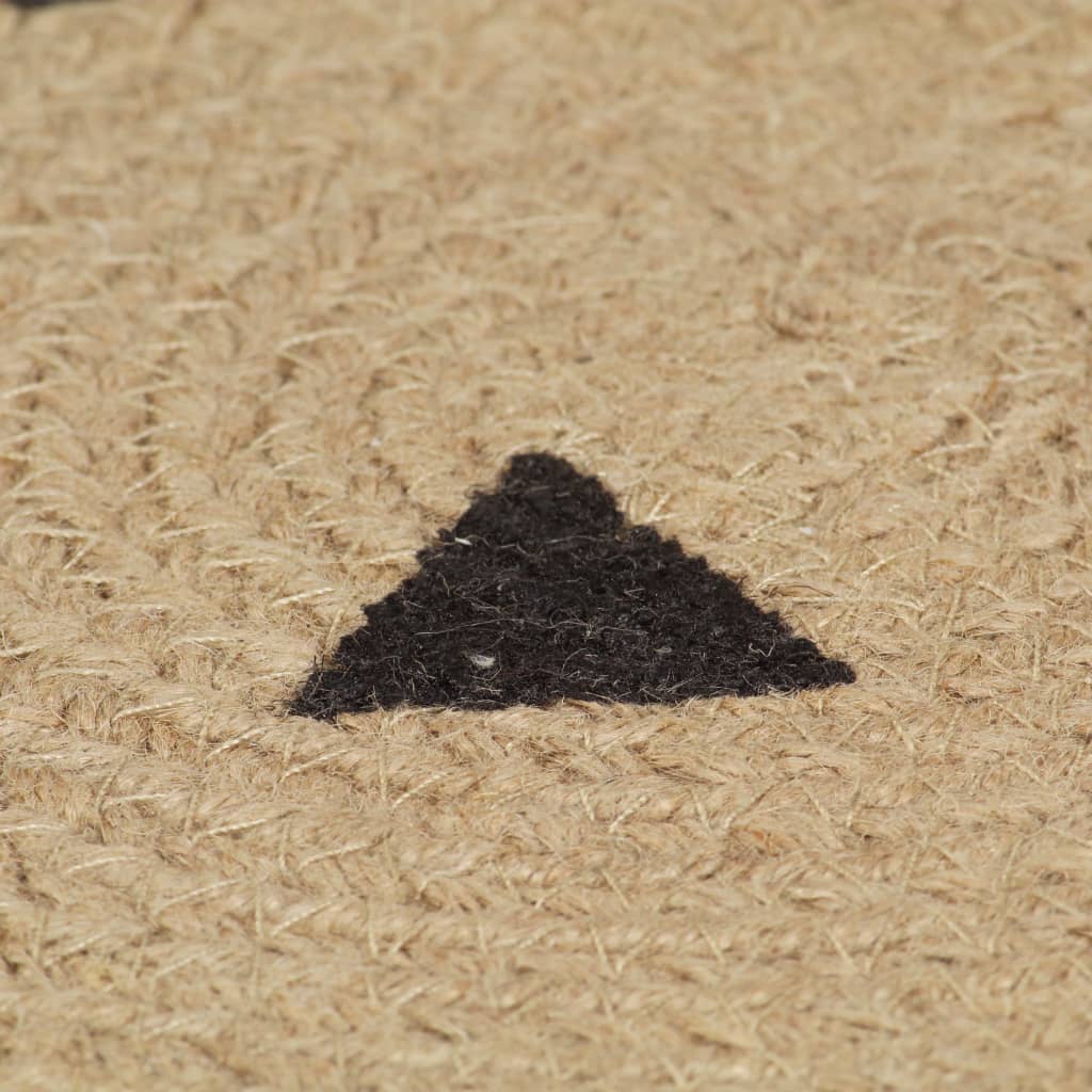 vidaXL Ръчно тъкан килим от юта, принт триъгълници, 150 см