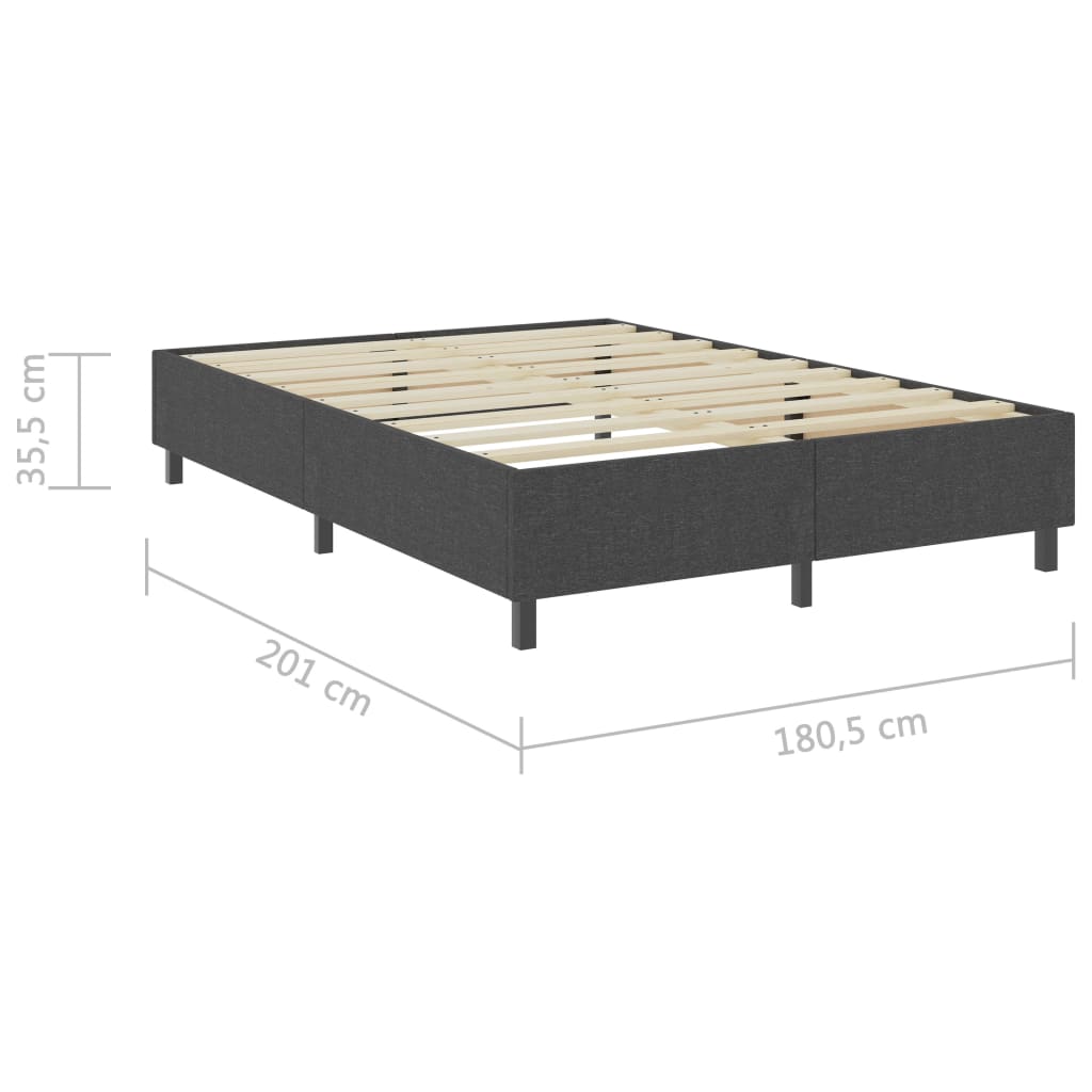 vidaXL Боксспринг легло, тъмносиво, текстил, 180x200 см
