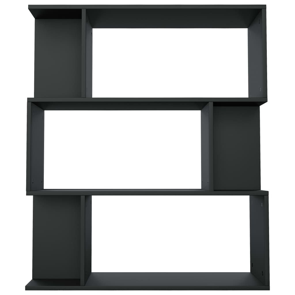 vidaXL Библиотека/разделител за стая, черна, 80x24x96 см, ПДЧ