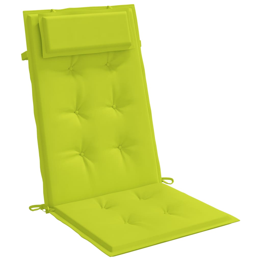 vidaXL Възглавници за столове с облегалка 2 бр яркозелени Оксфорд плат