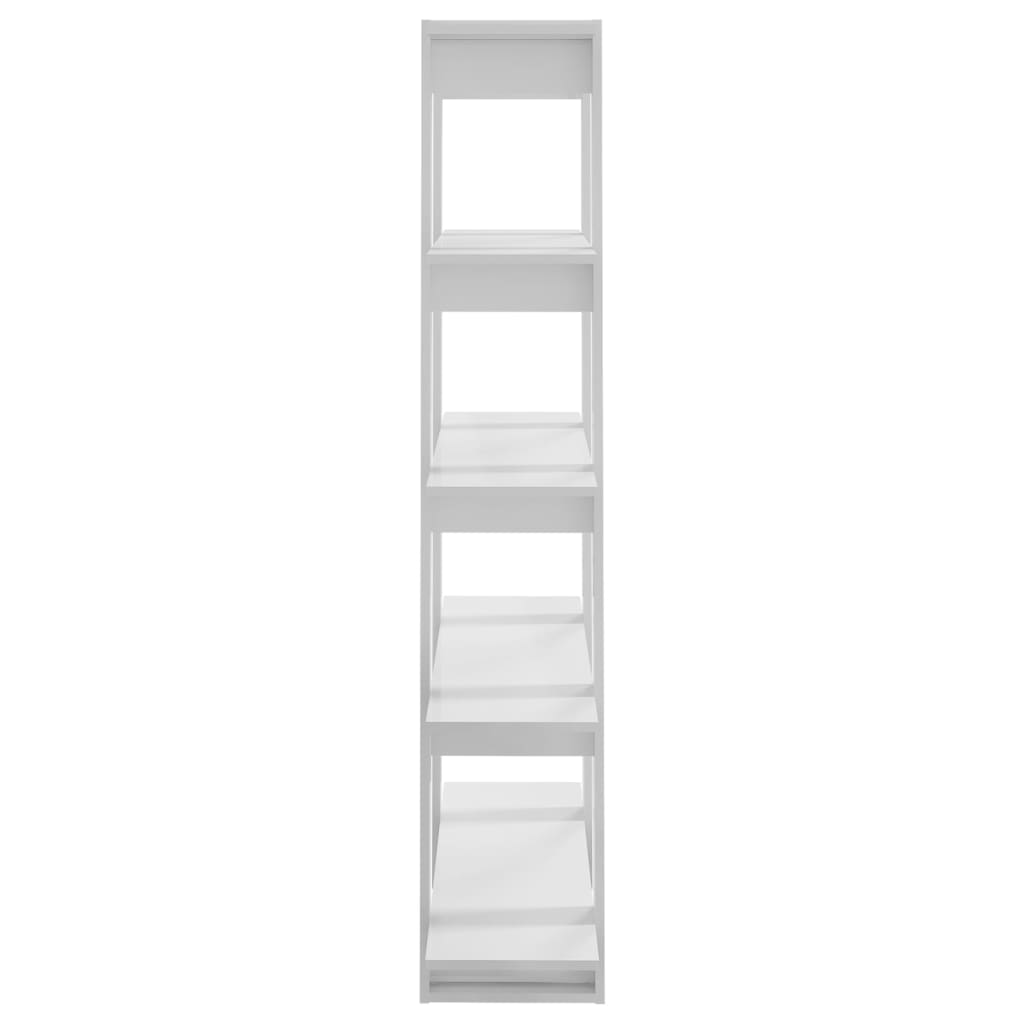vidaXL Библиотека/разделител за стая, бял гланц, 100x30x160 см