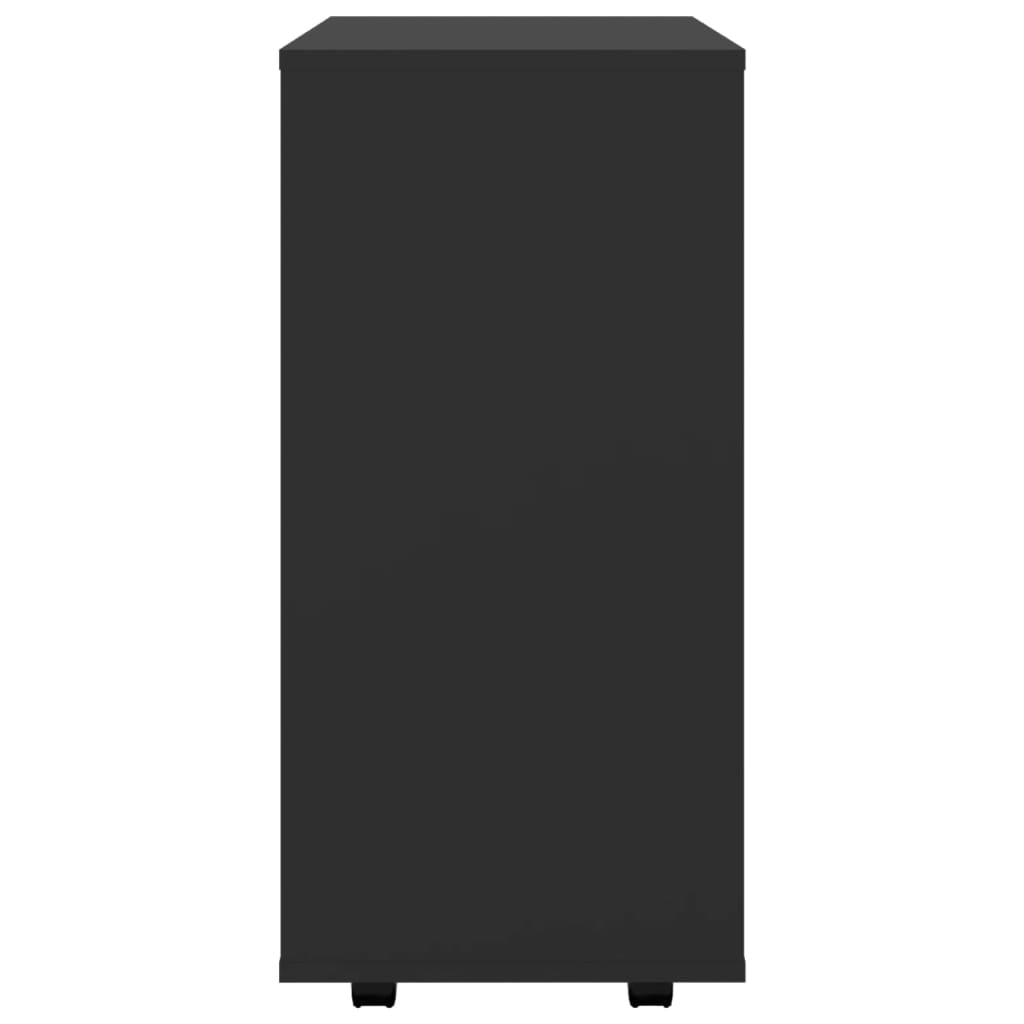 vidaXL Подвижен шкаф, черен, 60x35x75 см, ПДЧ