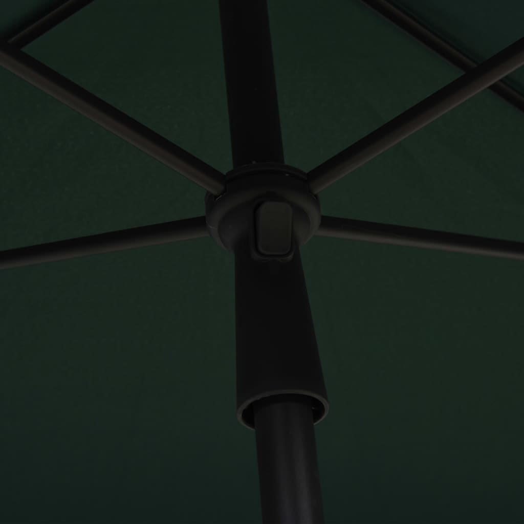 vidaXL Градински чадър с прът, 210x140 см, зелен