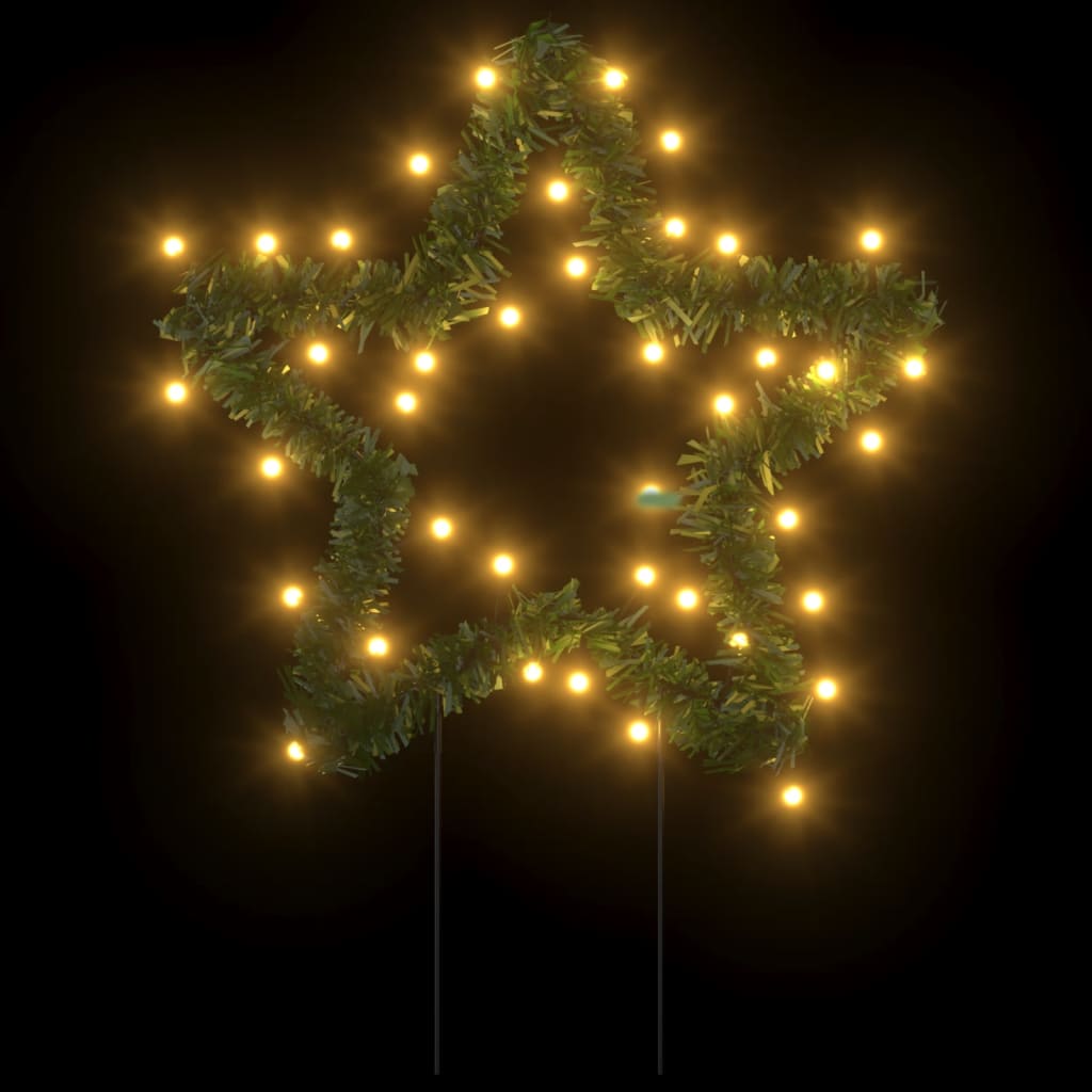 vidaXL Коледни светещи украси звезди с шипове, 3 бр, 50 LED, 29 см
