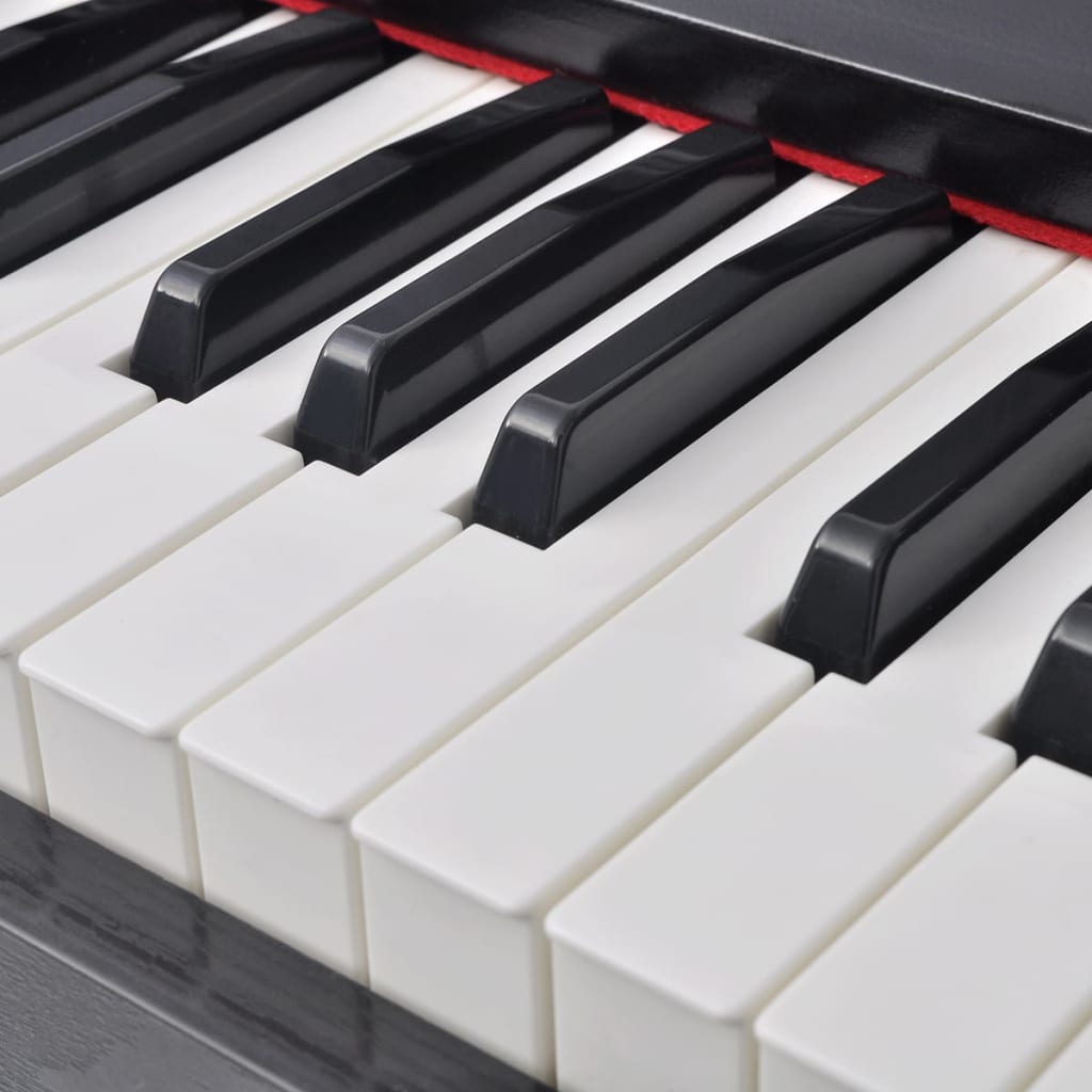 vidaXL Дигитално пиано с 88 клавиша и педали, борд от черен меламин