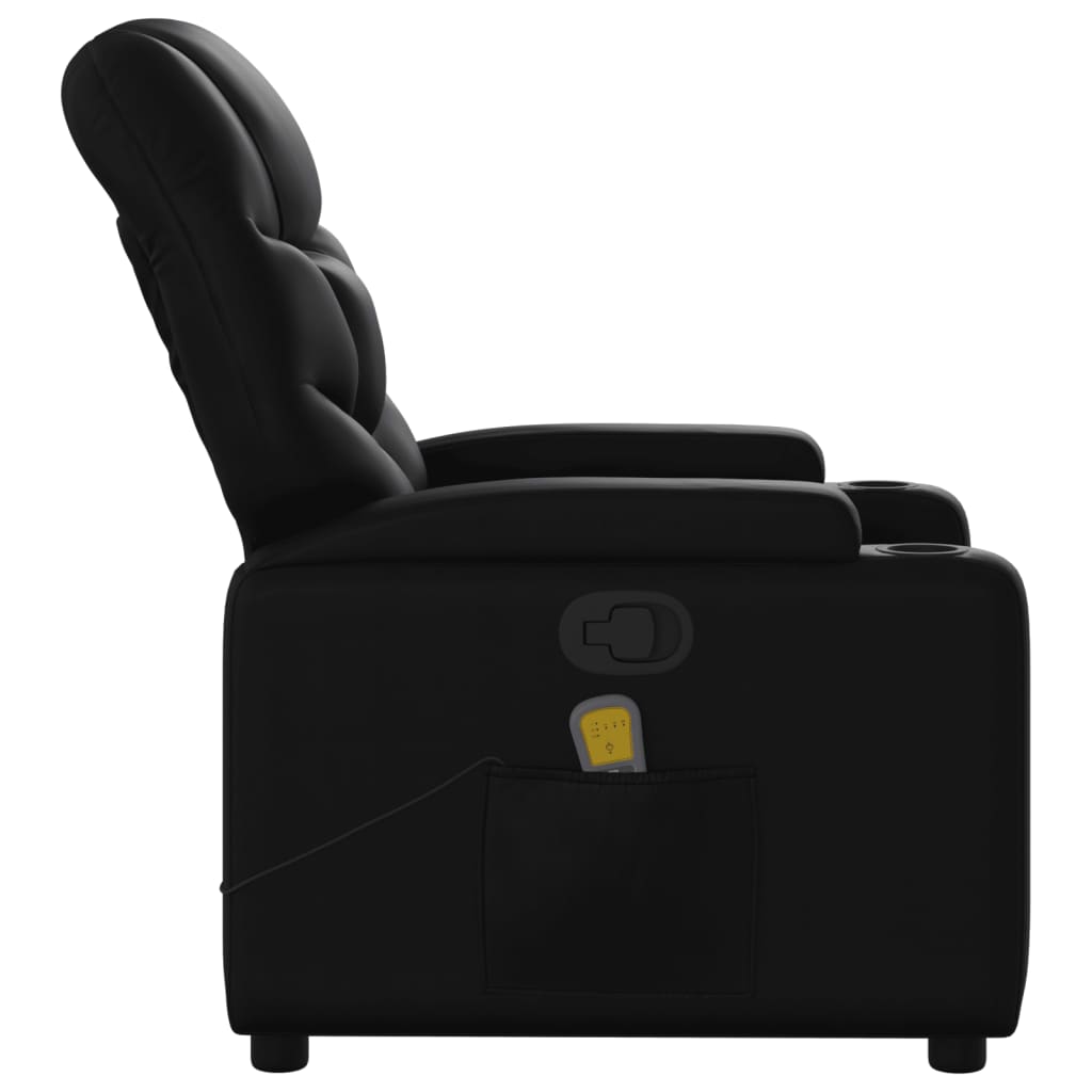 vidaXL Масажен наклоняем стол, черен, изкуствена кожа