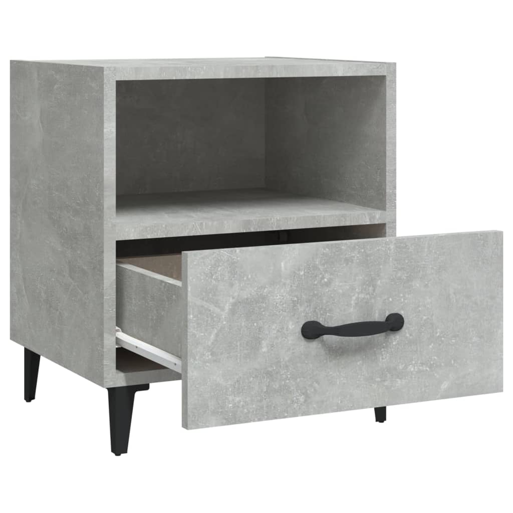 vidaXL Нощни шкафче, бетонно сиво, инженерна дървесина