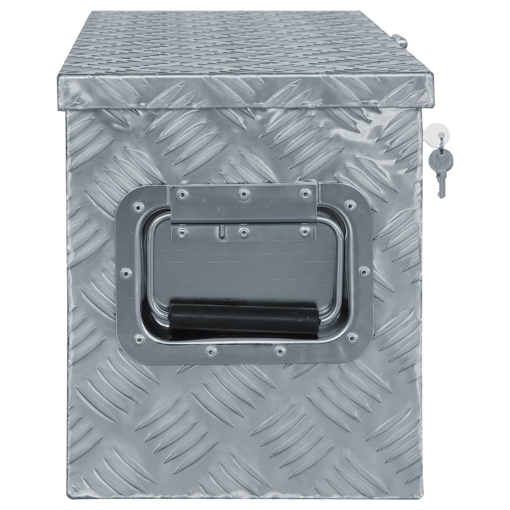 vidaXL Алуминиева кутия, 76,5x26,5x33 см, сребриста