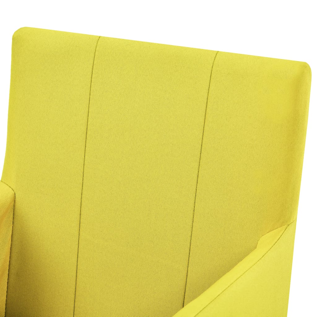 vidaXL Трапезни столове с подлакътници, 2 бр, жълти, текстил
