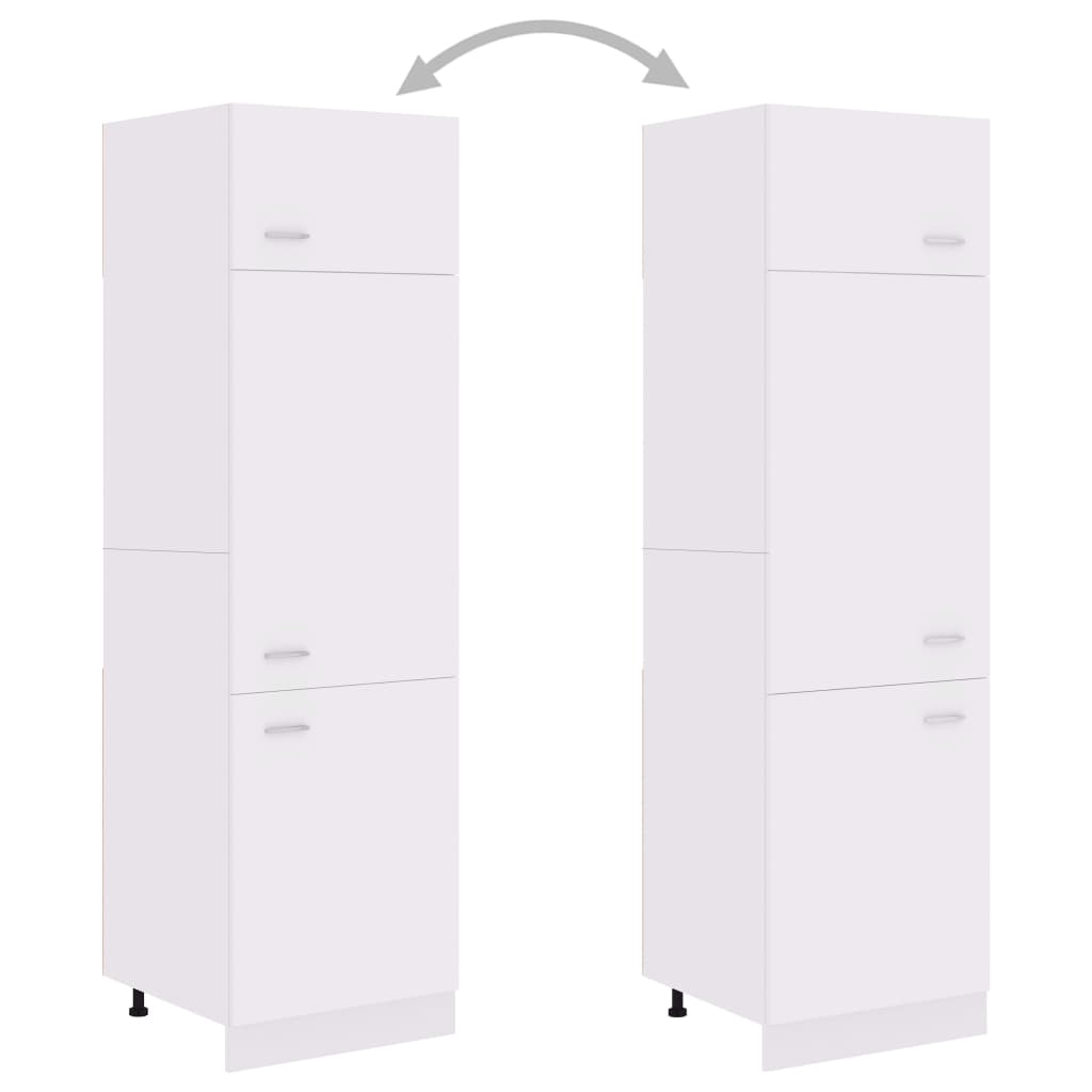 vidaXL Шкаф за хладилник, бял, 60x57x207 см, ПДЧ
