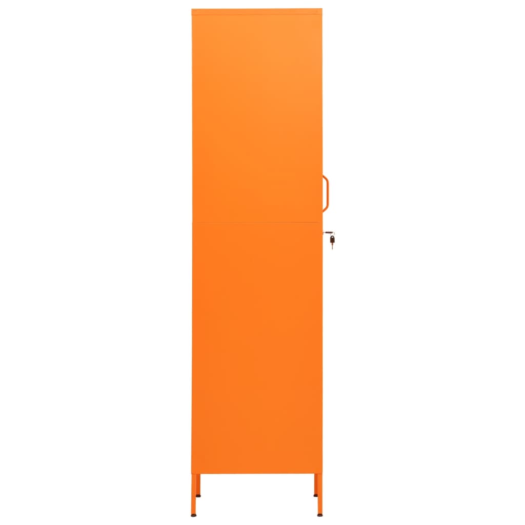 vidaXL Шкаф със заключване, оранжев, 35x46x180 см, стомана
