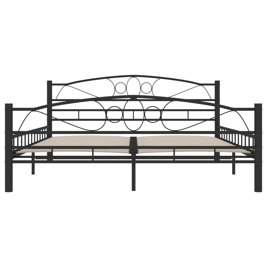 vidaXL Рамка за легло, черна, стомана, 160x200 см