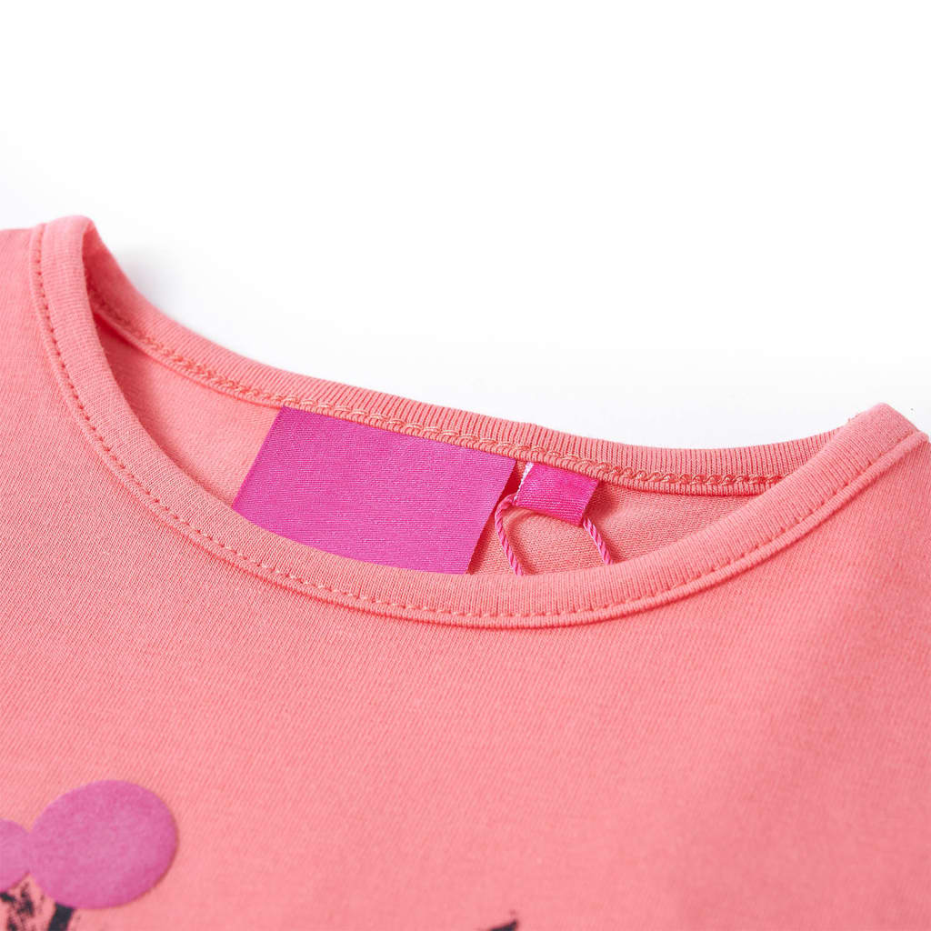 Детска тениска с дълъг ръкав, розова, 92