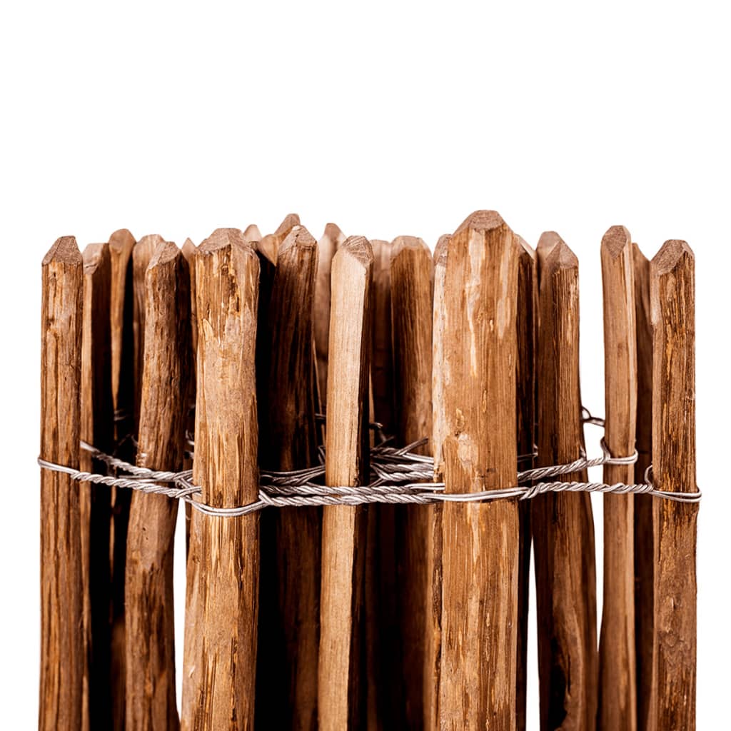 vidaXL Дървена ограда от колчета, лешниково дърво, 60x500 см