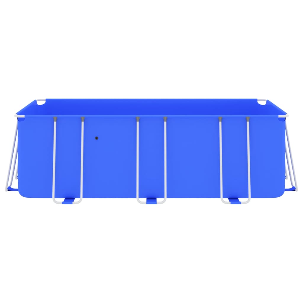 vidaXL Басейн със стоманена рамка, 400x207x122 см, син