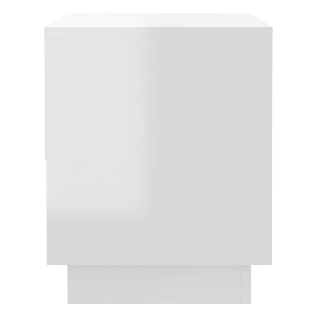 vidaXL Нощни шкафчета, 2 бр, бял гланц, 45x34x44 см, ПДЧ