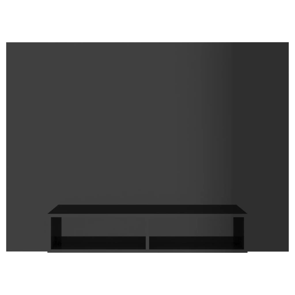 vidaXL Стенен ТВ шкаф, черен гланц, 135x23,5x90 см, ПДЧ