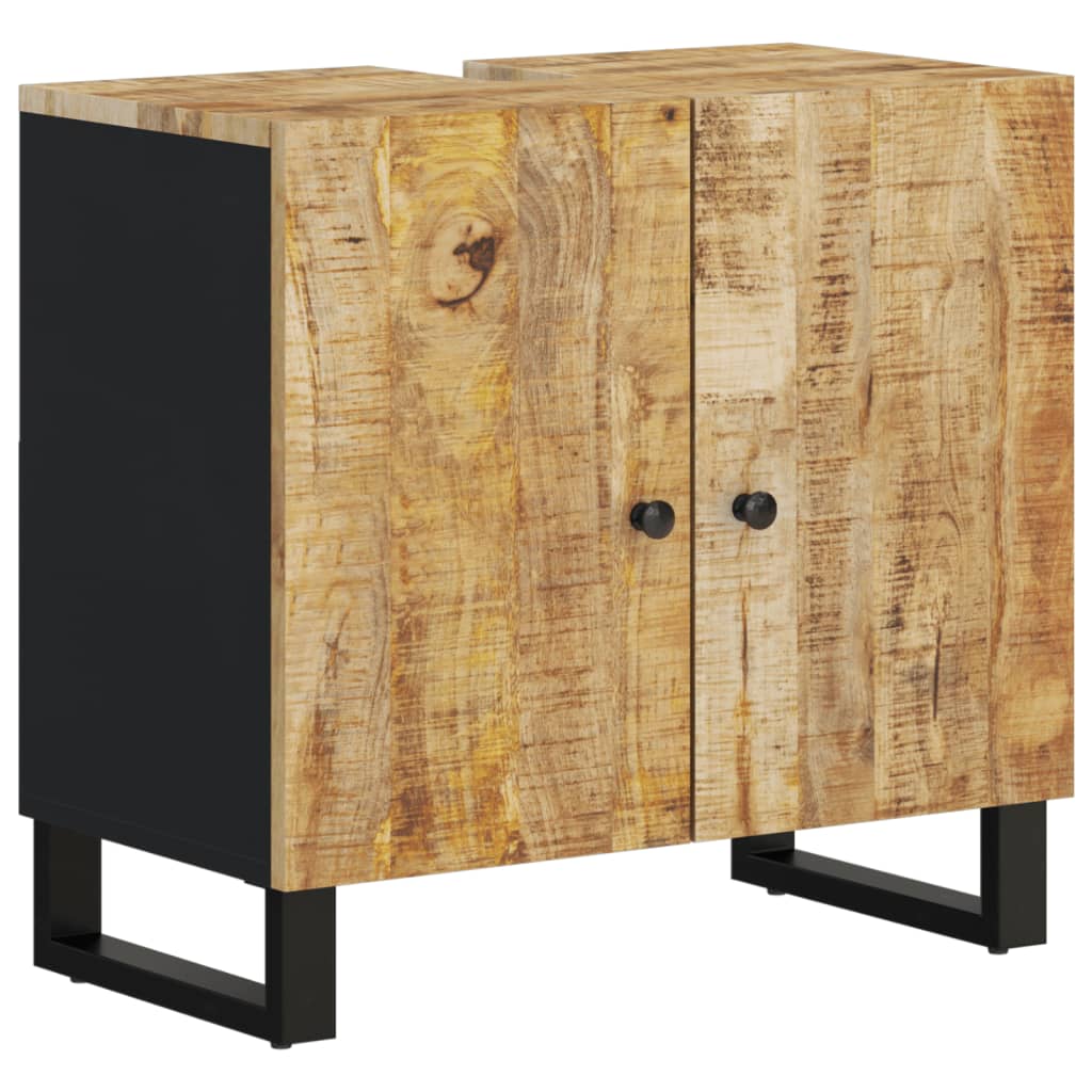 vidaXL Комплект мебели за баня, 2 части, масивна мангова дървесина