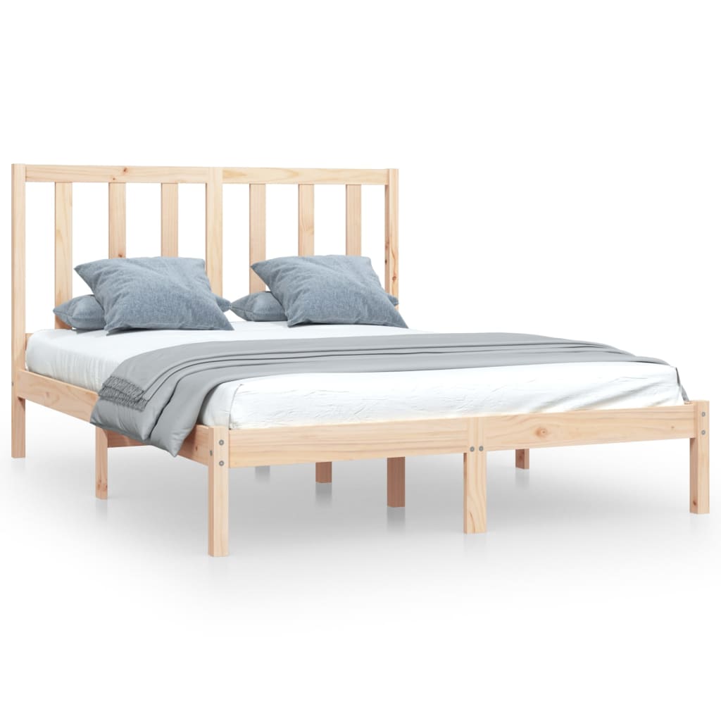 vidaXL Рамка за легло, масивно дърво бор, 120x190 см, Small Double