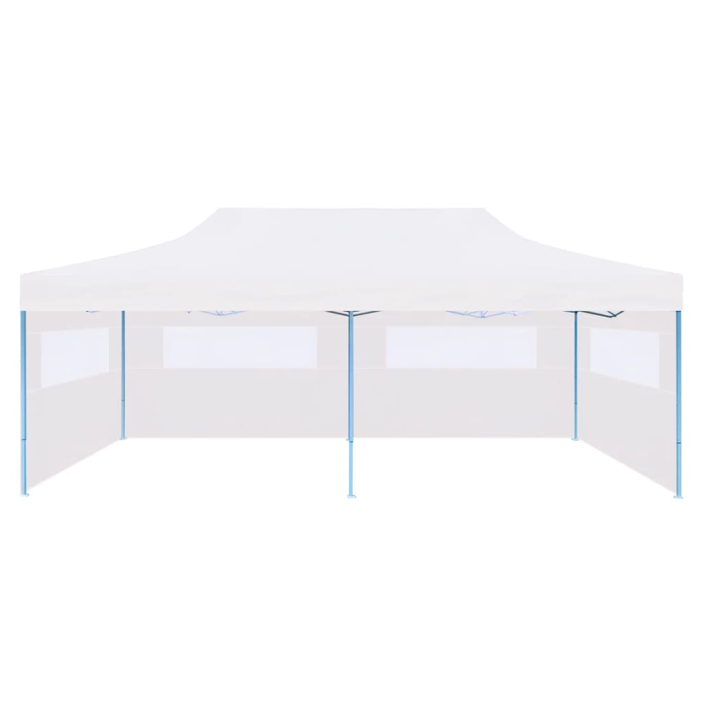 vidaXL Сгъваема парти шатра със странични стени, 3x6 м, стомана, бяла